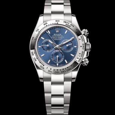 Rolex Cosmograph Daytona Oyster White Gold Bright Blue 40mm
