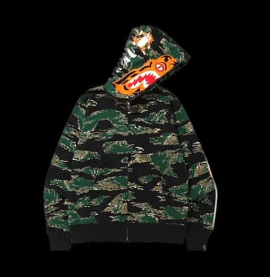 BAPE Tiger Camo Tiger Full Zip Hoodie Green
