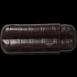 Bosquet Crocodile Cigar Case, Dark Brown