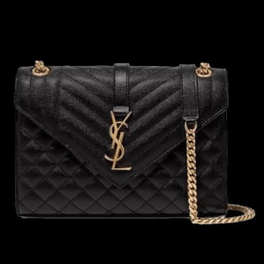 Saint Laurent Envelope Medium Bag Grain de Poudre Black
