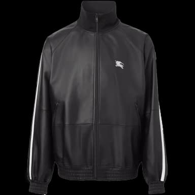 Supreme x Burberry Embroidered Logo Lambskin Funnel-neck Jacket Black
