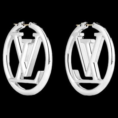Louis Vuitton Louise Hoop Earrings Silver
