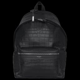 Saint Laurent City Backpack Crocodile Embossed Leather Black