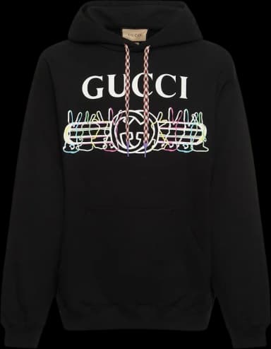 Gucci Rabbit Logo Printed Cotton Hoodie