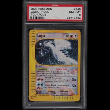 2003 Pokemon Aquapolis Holo Crystal Lugia #149 PSA 8 NM-MT