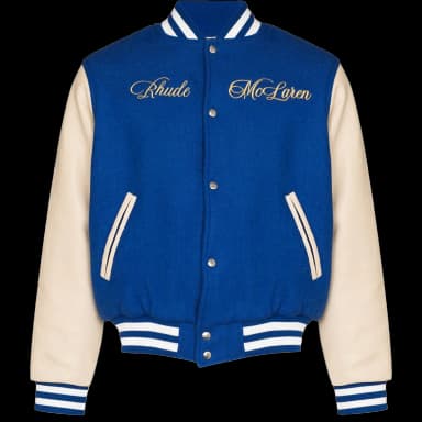 RHUDE x McLaren varsity bomber jacket