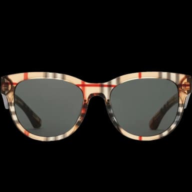 Burberry Check Round Sunglasses
