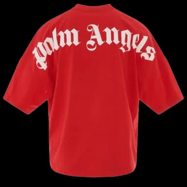 Mock Neck Logo T-Shirt Red/White