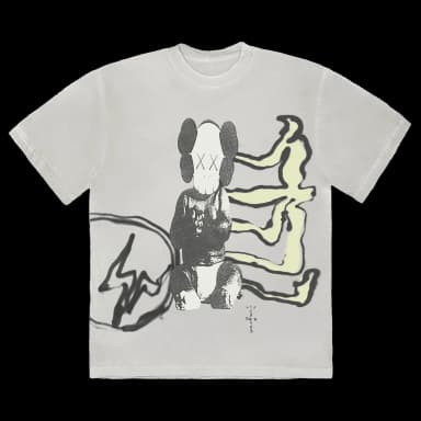 Travis Scott Cactus Jack x Kaws For Fragment Tee Aged Yellow
