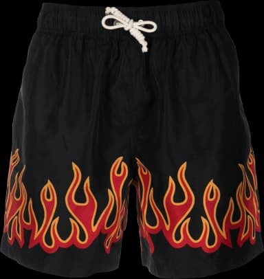Palm Angels Burning Flames Print Swim Shorts