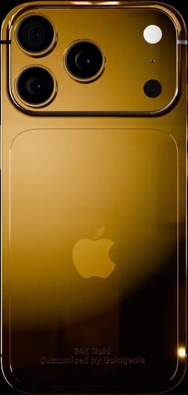 Goldgenie x Apple iPhone 17 Pro Max Diamond Bezel Logo 24k Gold