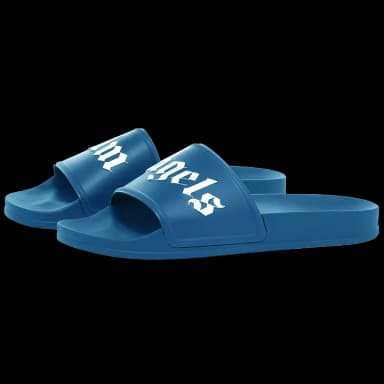 Palm Angels Pool Slides Sky Blue White