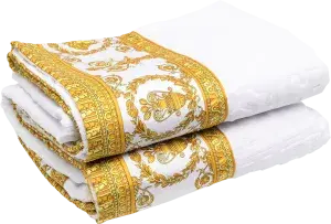 Versace Barocco Print Towels (Set of 2)