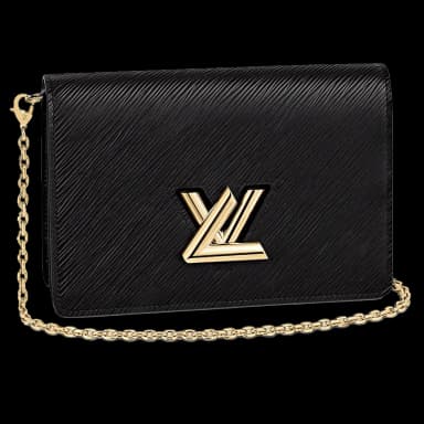 Louis Vuitton Twist Chain Wallet Epi Grained Leather Black
