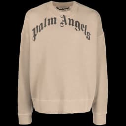 Curved Logo Crewneck Beige/Black