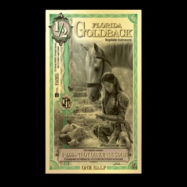 1/2 Florida Goldback Gold Note (New)