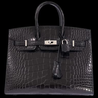 Hermès Birkin 25 Sellier Black Matte Alligator Palladium Hardware