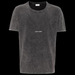 Saint Laurent logo-print distressed-effect T-shirt