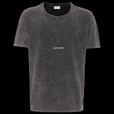 Saint Laurent logo-print distressed-effect T-shirt