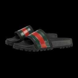 Gucci Rubber Slides Red Green