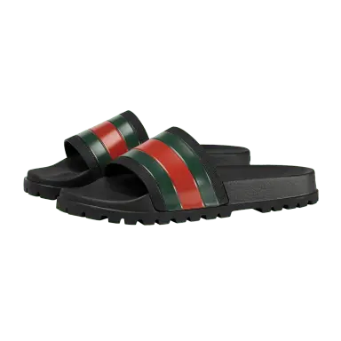 Gucci Rubber Slides Red Green