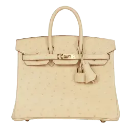 Hermès Birkin 25 Vanille Ostrich Boreal Gold Hardware