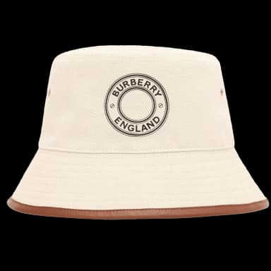 Burberry Archway Logo Applique Bucket Hat Natural